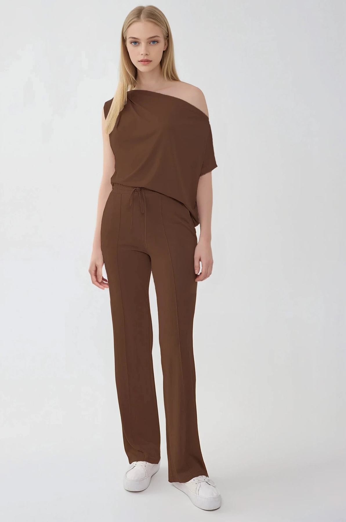 Önü Dikişli Beli Lastikli Rahat Pantolon - Thumbnail