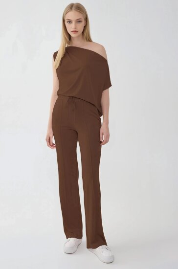 Önü Dikişli Beli Lastikli Rahat Pantolon - 13