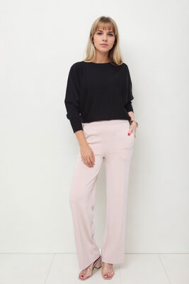 Önü Dikişli Geniş Paça Beli Lastikli Pantolon - Thumbnail (15)