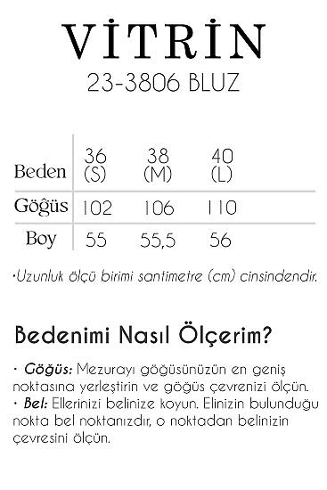 Önü Düğmeli Beli Bağcıklı Tek Cep Örme Bluz - 36