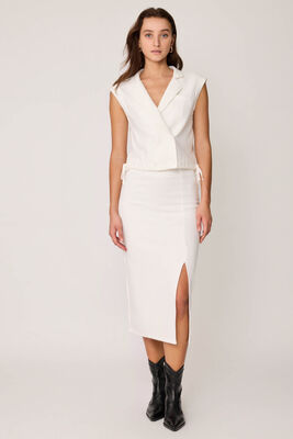 Önü Düğmeli Beli Büzgülü Triko Yelek - Thumbnail (10)