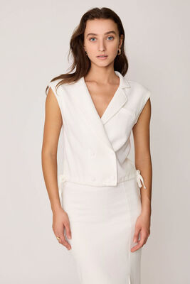 Önü Düğmeli Beli Büzgülü Triko Yelek - Thumbnail (13)