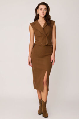 Önü Düğmeli Beli Büzgülü Triko Yelek - Thumbnail (15)