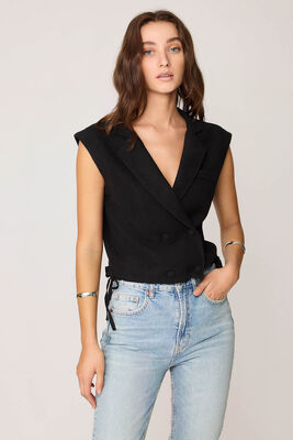 VİTRİN - Önü Düğmeli Beli Büzgülü Triko Yelek