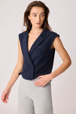 Önü Düğmeli Beli Büzgülü Triko Yelek - Thumbnail (22)