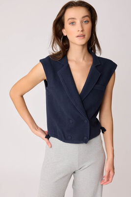 Önü Düğmeli Beli Büzgülü Triko Yelek - Thumbnail (23)