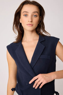 Önü Düğmeli Beli Büzgülü Triko Yelek - Thumbnail (25)