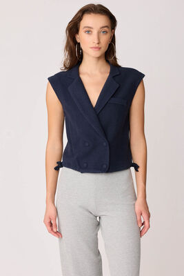 Önü Düğmeli Beli Büzgülü Triko Yelek - Thumbnail (21)