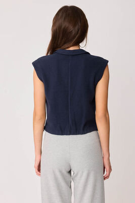 Önü Düğmeli Beli Büzgülü Triko Yelek - Thumbnail (24)