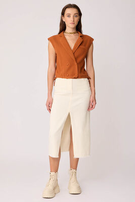 Önü Düğmeli Beli Büzgülü Triko Yelek - Thumbnail (26)