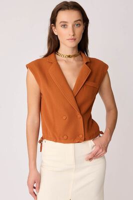 Önü Düğmeli Beli Büzgülü Triko Yelek - Thumbnail (28)