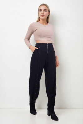 Önü Düğmeli Fermuarlı Modal Kumaş Pantolon - Thumbnail (2)