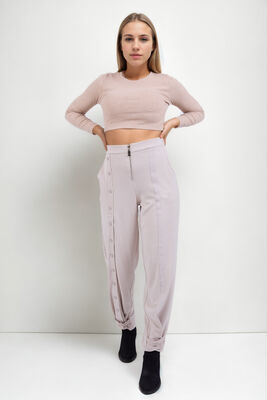 Önü Düğmeli Fermuarlı Modal Kumaş Pantolon - Thumbnail (7)