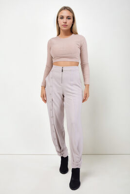 Önü Düğmeli Fermuarlı Modal Kumaş Pantolon - Thumbnail (8)