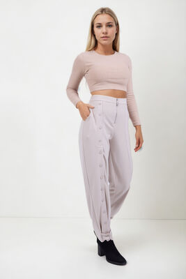 Önü Düğmeli Fermuarlı Modal Kumaş Pantolon - Thumbnail (9)