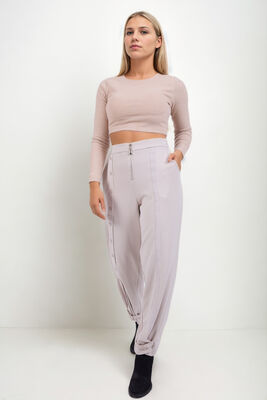 Önü Düğmeli Fermuarlı Modal Kumaş Pantolon - Thumbnail (11)