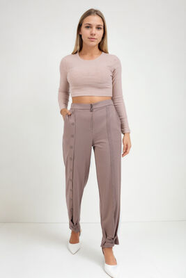 Önü Düğmeli Fermuarlı Modal Kumaş Pantolon - Thumbnail (13)