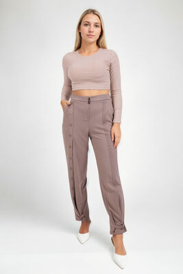 Önü Düğmeli Fermuarlı Modal Kumaş Pantolon - Thumbnail (14)