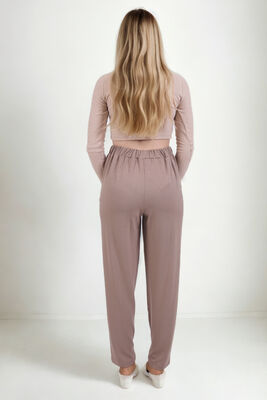 Önü Düğmeli Fermuarlı Modal Kumaş Pantolon - Thumbnail (16)