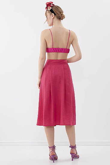 Önü Düğmeli Midi Boy Etek - 17