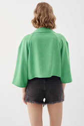 Önü Düğmeli Salaş Crop Gömlek - 10
