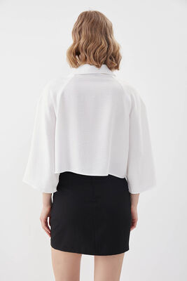 Önü Düğmeli Salaş Crop Gömlek - 20