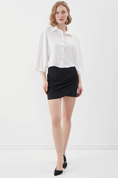 Önü Düğmeli Salaş Crop Gömlek - 16