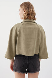Önü Düğmeli Salaş Crop Gömlek - 5