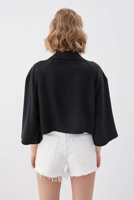 Önü Düğmeli Salaş Crop Gömlek - 39