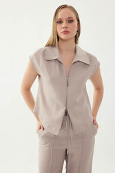 Önü Fermuarlı Bluz