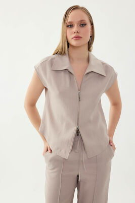 Önü Fermuarlı Bluz