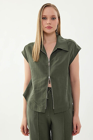 Önü Fermuarlı Bluz - 13