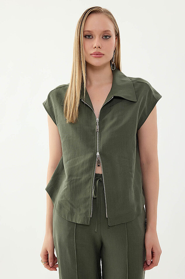 Önü Fermuarlı Bluz - 13