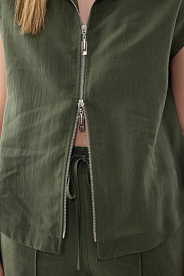 Önü Fermuarlı Bluz - 14