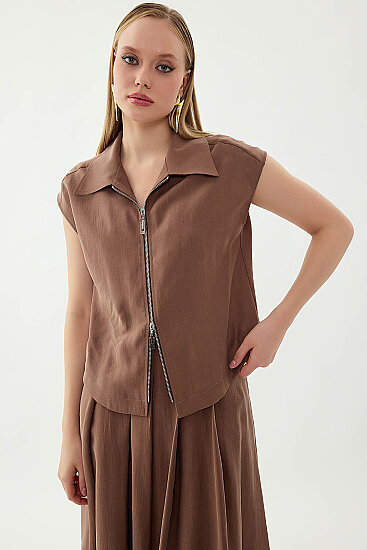 Önü Fermuarlı Bluz - 21