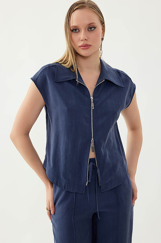 Önü Fermuarlı Bluz - 25