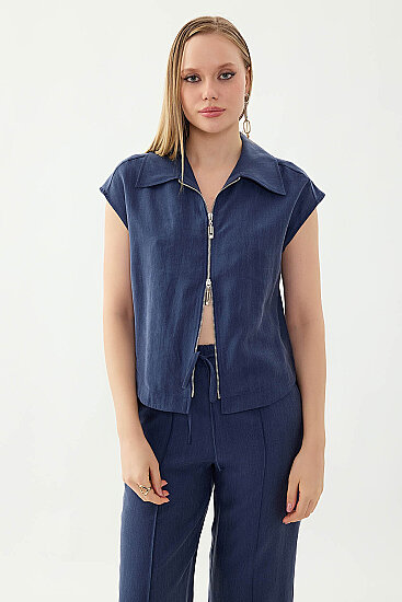 Önü Fermuarlı Bluz - 23