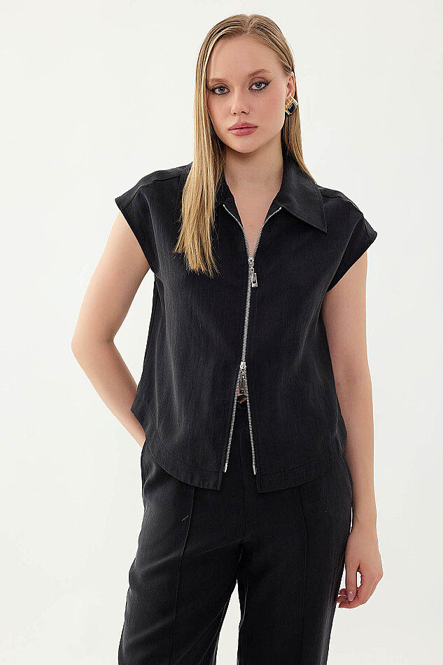 Önü Fermuarlı Bluz - 30