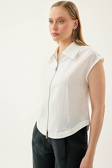 Önü Fermuarlı Bluz - 39