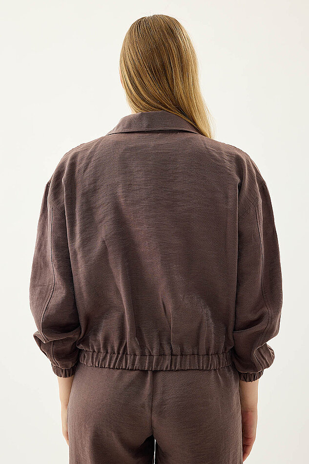 Önü Fermuarlı Cepli Bomber Ceket - 16