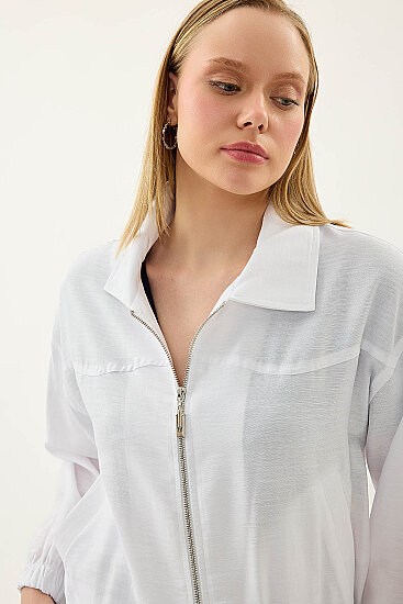 Önü Fermuarlı Cepli Bomber Ceket - 22