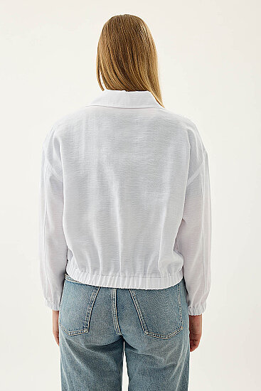 Önü Fermuarlı Cepli Bomber Ceket - 20