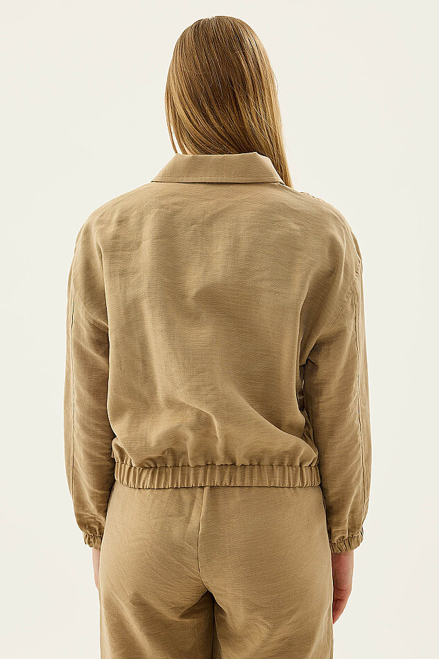 Önü Fermuarlı Cepli Bomber Ceket - 32