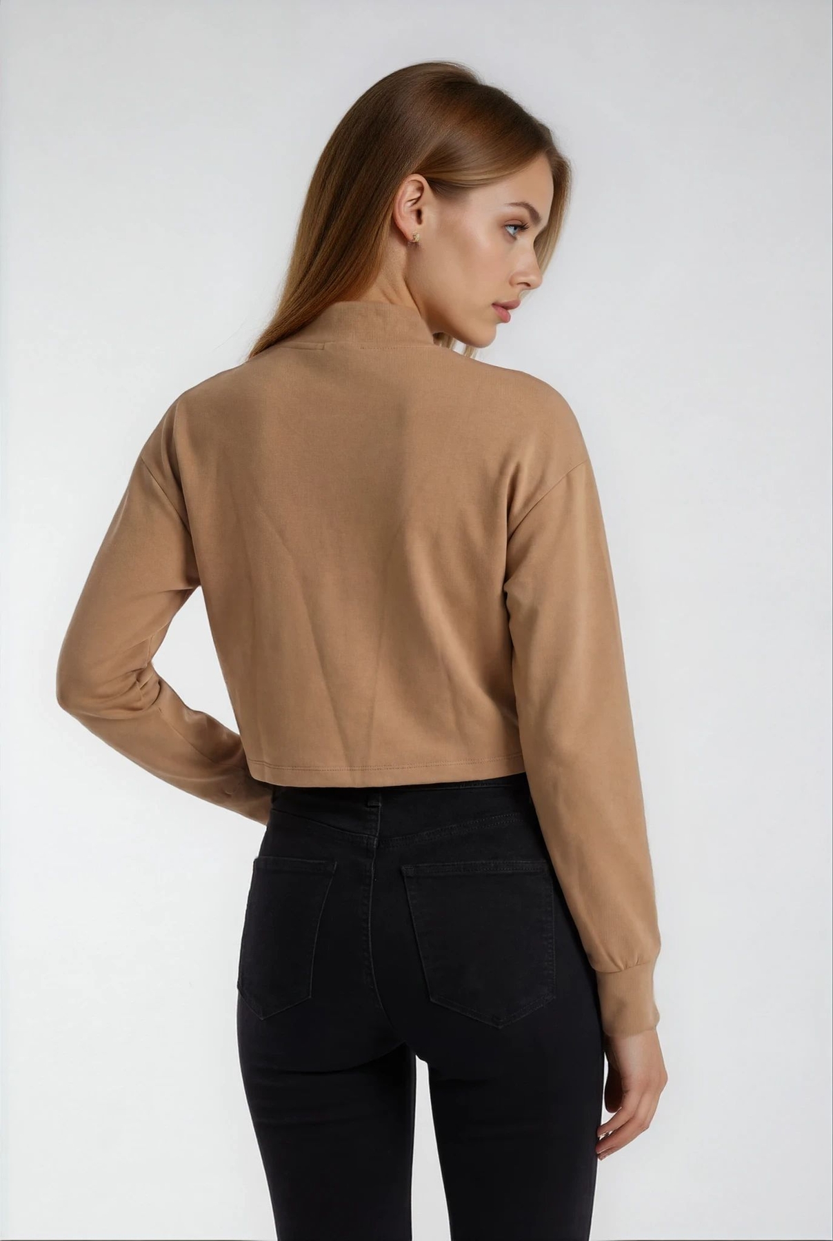 Önü Fermuarlı Modal Bluz - Thumbnail