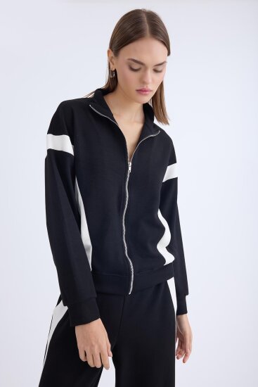Önü Fermuarlı Uzun Kol Sweat - 1
