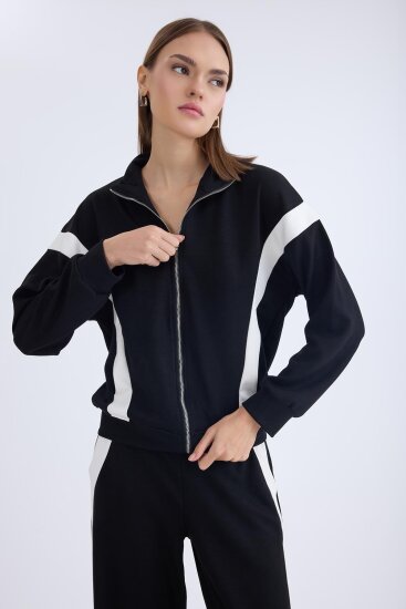 Önü Fermuarlı Uzun Kol Sweat - 5