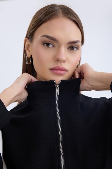 Önü Fermuarlı Uzun Kol Sweat - 2
