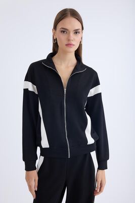 Önü Fermuarlı Uzun Kol Sweat - Thumbnail (5)