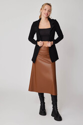 Önü Fermuarlı Yakalı Ceket - 2