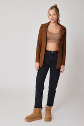 Önü Fermuarlı Yakalı Ceket - 7